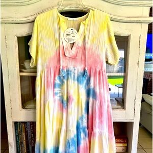 Karlie tie dye summer dress or cover up large.